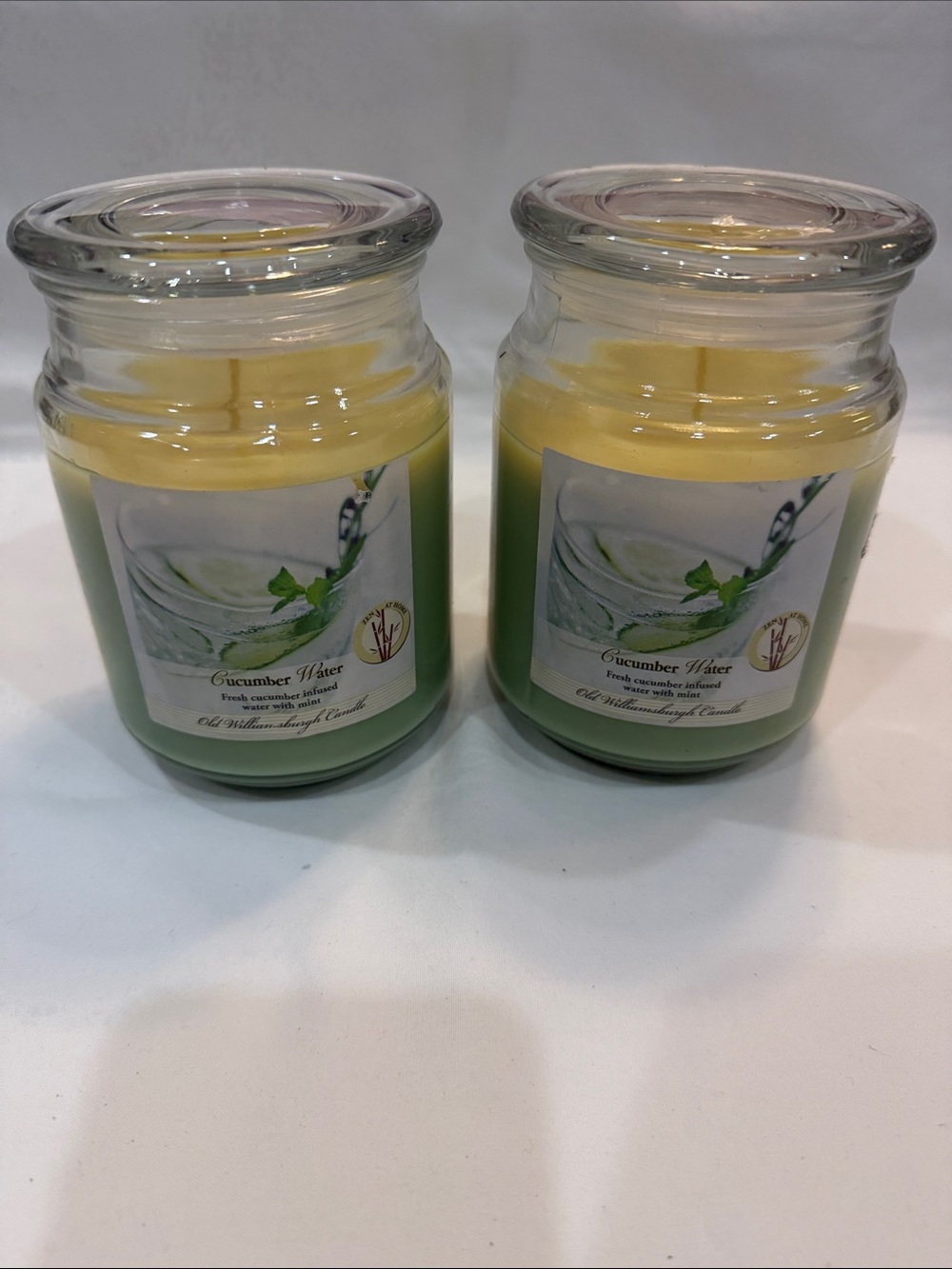 Cucumber Water Scented Jar Candle — Green set 2